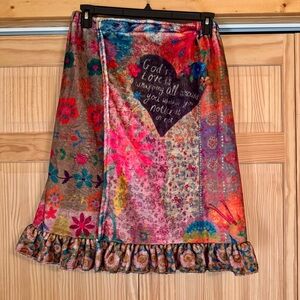 NATURAL LIFE Multicolor Floral Towel Wrap Skirt New w/Tags, size S/M